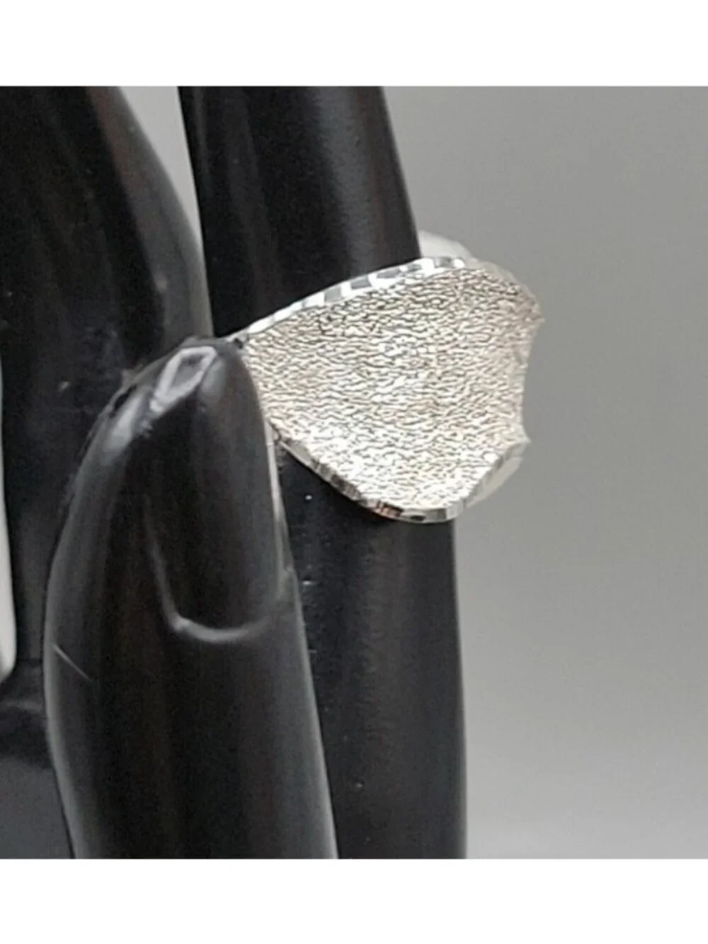 Vintage Sterling Silver Diamond Drizzle Cut Wave Ring Milor Italy Size 6.5 925 - Picture 11 of 16